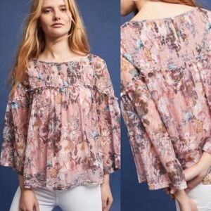 Anthropologie Akemi + Kin Floral Cottagecore Lace Patriza Blouse Size S